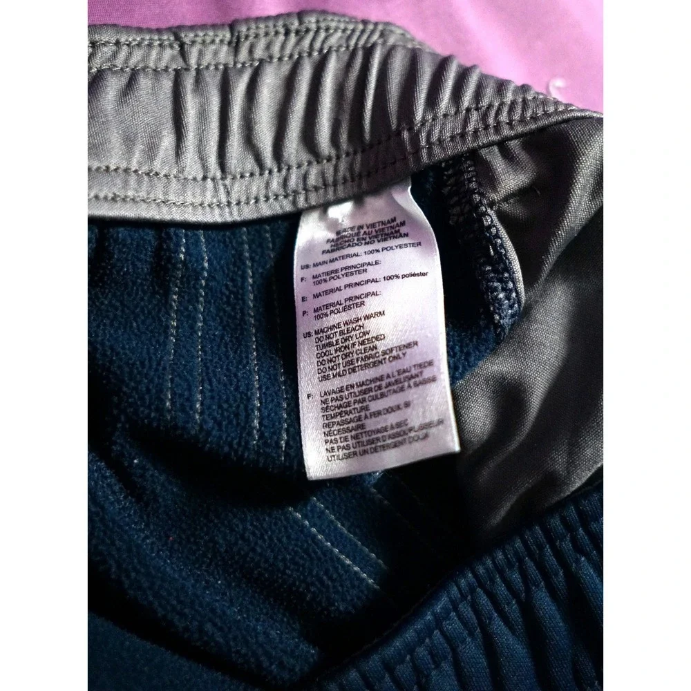 Adidas 2XL Climawarm Track Pants Blue & Gray 3 Stripe Fleece Athletic AV1001